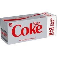 Diet Coke 10 x 330ml (8 x 330ml + 2 x 330ml Extra Free)