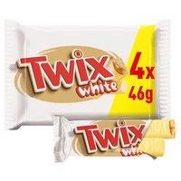 Twix Caramel & White Chocolate Fingers Biscuit Snack Bars Multipack 4 x 46g