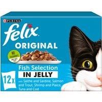 Felix Cat Pouches Fish In Jelly 12 Pouches, 100g