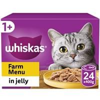 Whiskas 1+ Poultry Selection in Jelly 6x400g, Adult Cat Wet Food