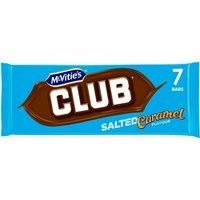 McVitie's Club Salted Caramel Flavour Biscuit Bars Multipack 7 x 22g, 154g