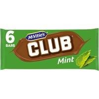 MCVITIE'S Club Mint Bars 6 x 22g (132g)