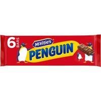 McVitie's Penguin Milk Chocolate Biscuit Bars 6 Pack (147.6g)