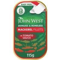 John West Easypeel Mackerel Fillets Tomato, 115g