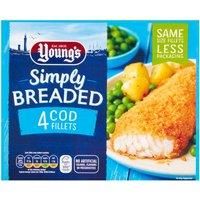 Young's Simply Breaded 4 Cod Fillets 400g