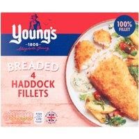 Young's Simply Breaded 4 Haddock Fillets 400g