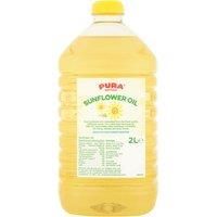 2 big bottles x2L=4litres of PURA refined Sunflower Cooking Oil .3P&P