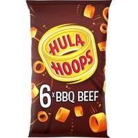 Hula Hoops BBQ Beef Flavour Potato Rings, 6x24g