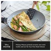 Prestige Disney Monochrome Ceramic Frying Pan Set 24 & 28cm - Non Stick Frying Pan Set, Induction Suitable, PFAS & PFOA Free Cookware, Black & White