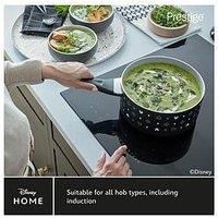 Prestige Disney Monochrome Ceramic Non Stick Saucepan Set of 3 with Lids - 16, 18 & 20cm Induction Saucepan Set, PFAS & PFOA Free, Non Toxic Cookware, Black & White