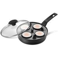 PRESTIGE 12079 Pan-Poached Maker with 4 Non Stick Egg Poachers Inserts lid, Aluminium