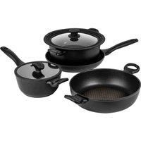 Prestige - Nadiya - Nesting Cookware - Stackable - Non Stick - PFOA Free Interior - Dishwasher, Oven and Fridge/Freezer Safe - 4 piece set with universal lids