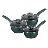 Prestige Earth Friendly Non-Toxic Non-Stick Induction Saucepan Set with Lids – 3 Piece (16cm, 18cm, 20cm), Plant Based Coating, Non Toxic, Made in Italy