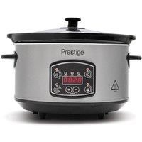 Prestige - Digital Slow Cooker 5.5 Litre - Easy to Use Programmable Timer - 3 Cooking Modes - LCD Display - See Through Glass Lid - 2 Year Guarantee - Grey