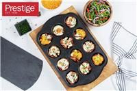 Prestige - Aerolift - 6 Cup Muffin Tin - Non stick Bakeware - Cushion Base - Fridge Freezer and Dishwasher Safe - Carbon Steel - 28 x 18 x 13 cm