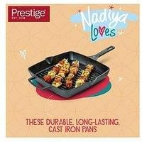 Prestige - Nadiya - Cast Iron Square Grill, 27cm - Cookware - PFOA Free Interior - PTFE Free - Induction Compatible - Oven Safe