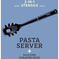 Prestige 2-in-1 Kitchen Tools Pasta Server With Silicone Edge - Grey