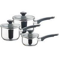 Prestige - Everyday - 3pc Saucepan Set With Lids - Stainless Steel