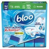 Bloo Toilet Block Original Blue, Coloured Water In Tank Blocks, Letterbox Sized Recyclable Box,16 x Cleaning blocks 800g