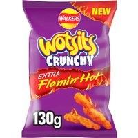 Wotsits Crunchy Extra Flamin' Hot Sharing Bag Crisps 130g