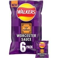 Walkers Worcester Sauce Lea & Perrins Multipack Crisps 6x25g