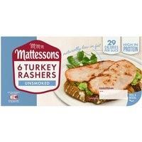 Mattessons 6 Turkey Rashers Unsmoked 150g