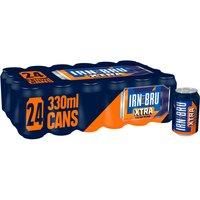New IRN-BRU Xtra No Sugar Fizzy Drink Cans, 330ml, (Pack of 24)