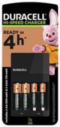 Duracell 4 Hours Battery Charger with 2 AA and 2 AAA