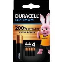 Duracell NEW Optimum AA Alkaline Batteries [Pack of 4] 1.5 V LR6 MX1500