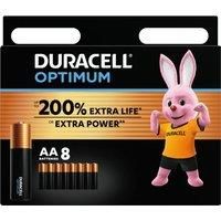 Duracell NEW Optimum AA Alkaline Batteries [Pack of 8] 1.5 V LR6 MX1500