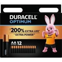 Duracell NEW Optimum AA Alkaline Batteries [Pack of 12] 1.5 V LR6 MX1500