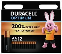 Duracell NEW Optimum AA Alkaline Batteries [Pack of 12] 1.5 V LR6 MX1500