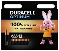 Duracell NEW Optimum AAA Alkaline Batteries [Pack of 12], 1.5 V LR03 MX2400