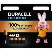 DURACELL Optimum AAA Alkaline Batteries  Pack of 12