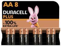 Duracell Plus LR6 AA 1.5V Alkaline Batteries 8 pack - wilko
