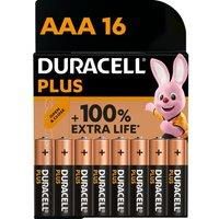 Duracell Plus AAA Battery Alkaline 100% Extra Life Pack of 16