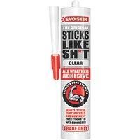 EVO-STIK STICKS LIKE SH*T | ADHESIVE ALL WEATHER ADHESIVE | WHITE CLEAR 290ML