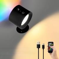 Rechargeable Battery Operated Wall Sconces/Lights with Remote and Touch Control, RGB Magnetic Wall
