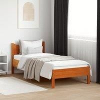 Bed Frame without Mattress Wax Brown 75x190 cm Small Single Solid Wood Pine
