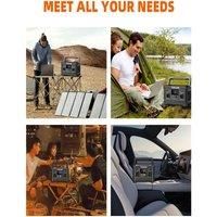 POWLAND 600W Portable Power Station 520Wh 140400mAh Solar Generator With 100W Solar Panel LiFePO4 Battery Complete Kit Set