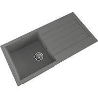 Sauber Grey Composite Inset Kitchen Sink & Drainer 1 Bowl