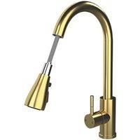 ETAL Bucks Pull-Out Spray Mixer Tap Brushed Brass (681XR)