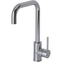 Modern Angular Kitchen Mixer Tap Single Lever Chrome Swivel Spout Brass Body