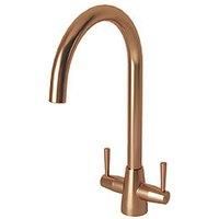 ETAL Wick Twin Lever Kitchen Mixer Tap Brushed Copper (203FJ)