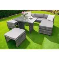 Eton 6 Seater Cube Armchair Sofa Set - Grey