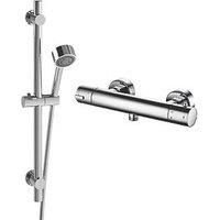 ETAL Harlow Rear-Fed Exposed Polished Chrome Thermostatic Bar Mixer Shower (468RK)