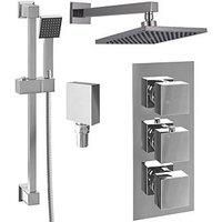 ETAL Diamond Rear-Fed Concealed Polished Chrome Thermostatic Bar Mixer Shower (837PY)