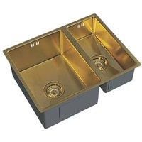 ETAL Elite 1.5 Bowl Stainless Steel Inset / Undermount Kitchen Sink Brushed Gold 555mm x 440mm (162JL)