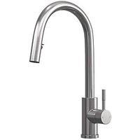 ETAL Velia Concealed Pull-Out Kitchen Mixer Tap Brushed Steel (936FJ)