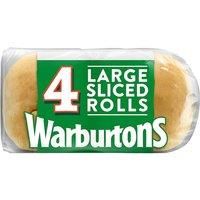 Warburtons 4 Large Sliced Rolls